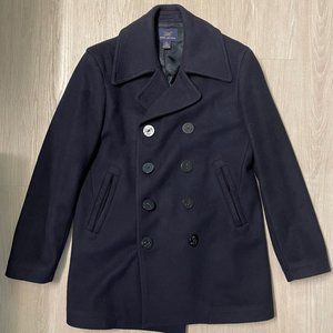 Brooks Brothers 346 - 100% Wool Navy Peacoat - Men's Size S
